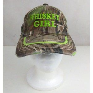 Whiskey Girl Women's Distressed Embroidered Adjustable Baseball Cap